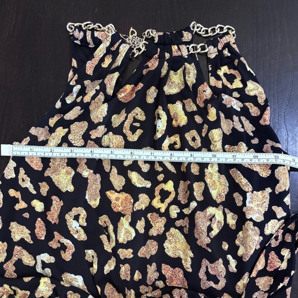 Thalia Sodi Black & Gold Leopard Print Halter Romper Size XS - Picture 7 of 15